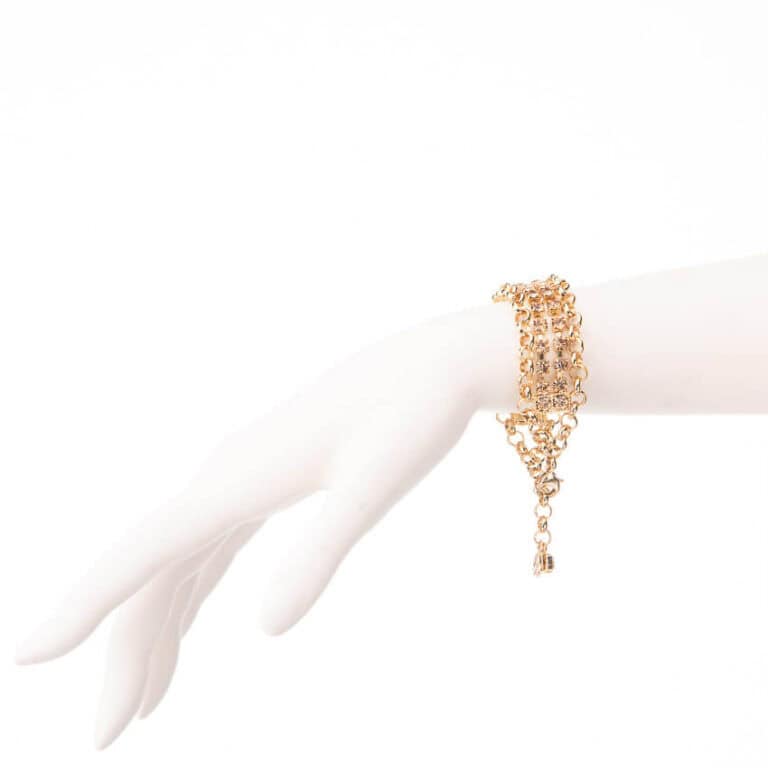 Bracciale morbido catena dorata cristalli topazio 2
