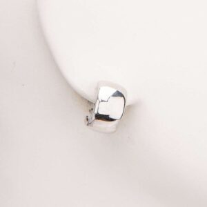 Orecchini clip mezzo cerchio argento liscio 1