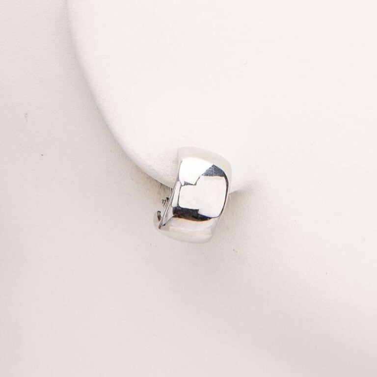 Orecchini clip mezzo cerchio argento liscio 1