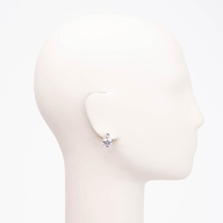Orecchini perno punto luce zircone carrè pendente 2