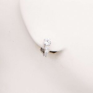 Orecchini punto luce clip argento zirconi