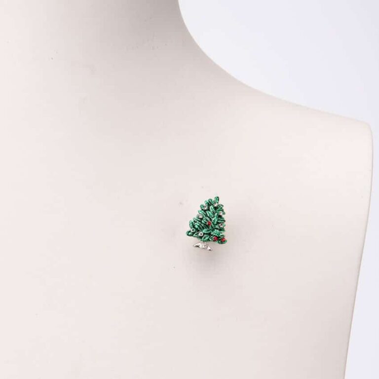 Piccola spilla natalizia albero Natale verde pin