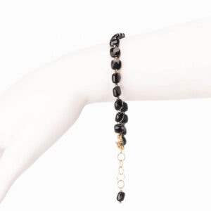 Braccialetto onice nero ematite argento 1