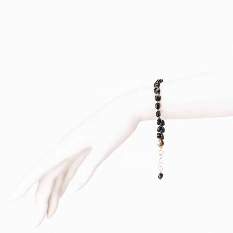 Braccialetto onice nero ematite argento 2