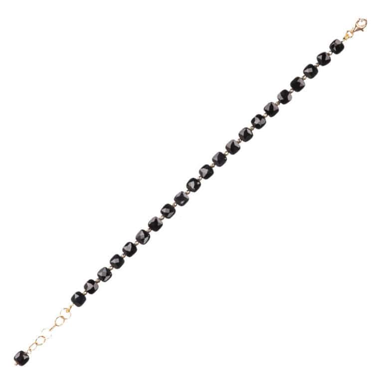 Braccialetto onice nero ematite argento 3