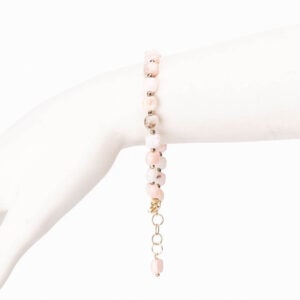 Braccialetto opale rosa ematite argento 2
