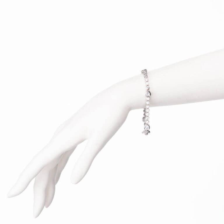 Braccialetto tennis modello cuori argento zirconi 1