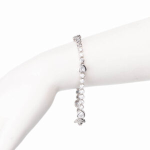 Braccialetto tennis modello cuori argento zirconi 3
