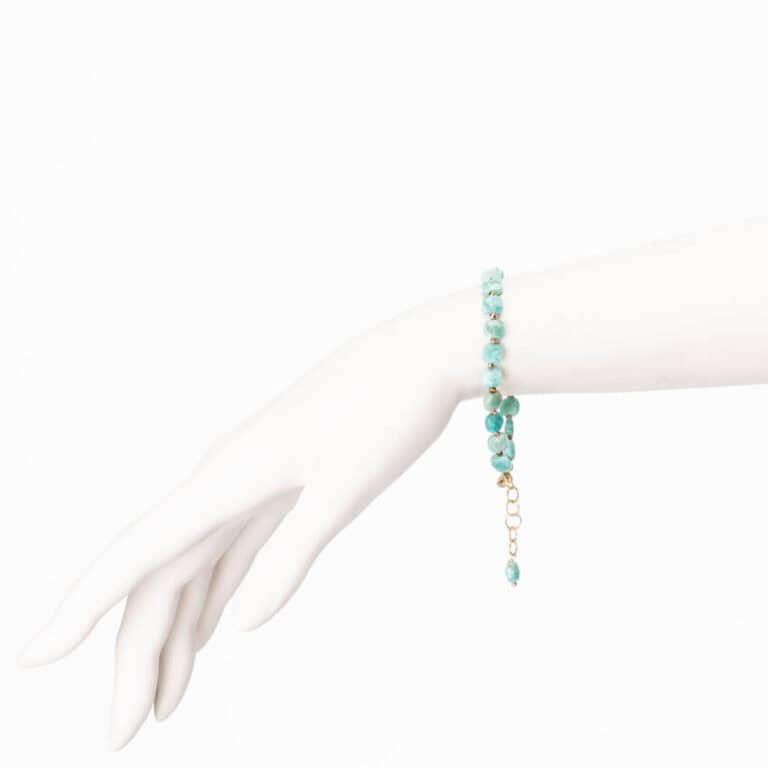 Braccialetto turchese amazzonite ematite argento