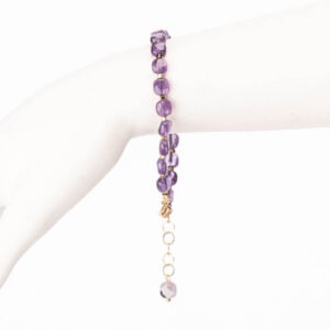 Braccialetto viola ametista ematite argento