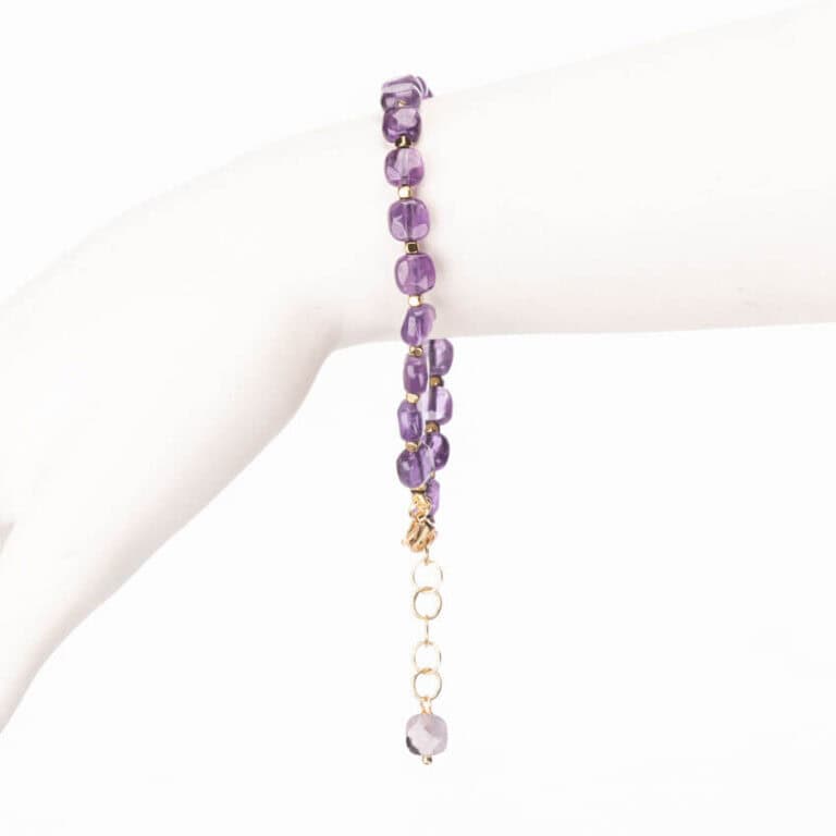 Braccialetto viola ametista ematite argento