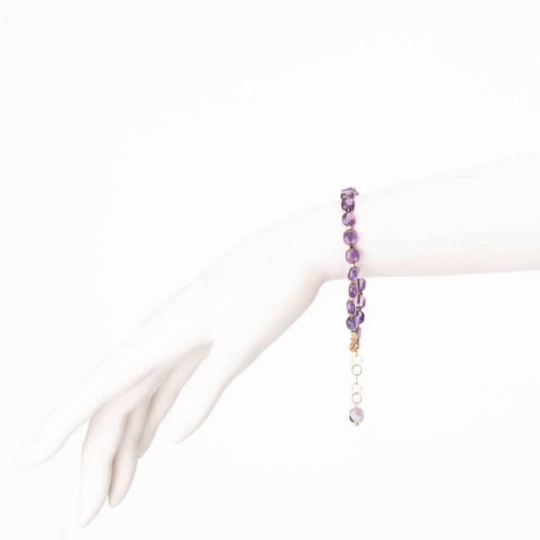 Braccialetto viola ametista ematite argento 2