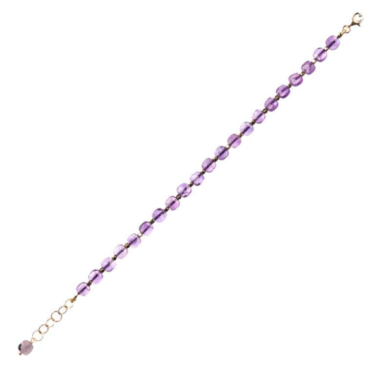Braccialetto viola ametista ematite argento 3