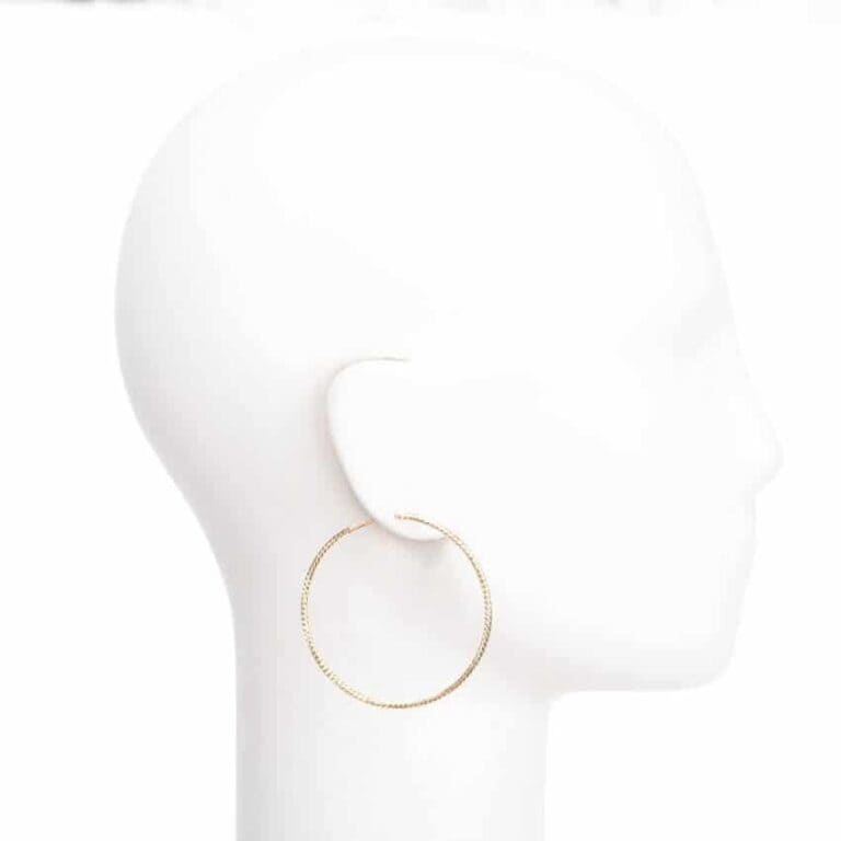 Orecchini perno cerchio sottile placcato oro diamantato M 2