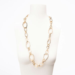 Collana lunga catena anelli irregolari oro