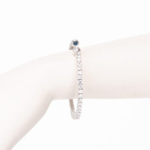 Bracciale tennis semirigido zirconi cabochon blu zaffiro 2