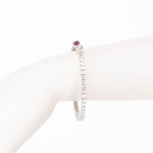 Bracciale tennis semirigido zirconi cabochon rosso rubino 2