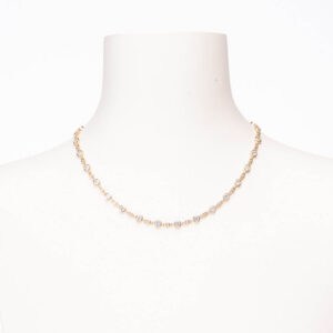 Collana girocollo brillante oro zirconi alternati 1
