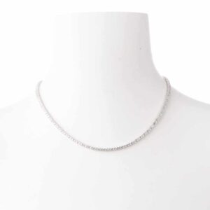 Collana girocollo modello tennis argento zirconi