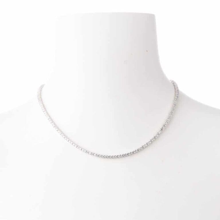 Collana girocollo modello tennis argento zirconi