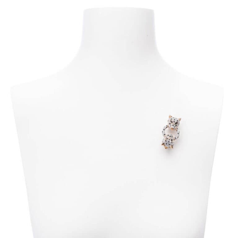 Spilla classica argento zirconi testa pantera 2