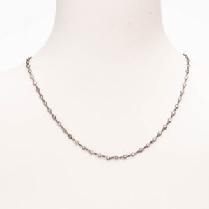 Collana girocollo argento brunito zirconi color champagne