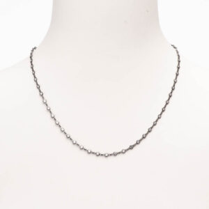 Collana girocollo argento brunito zirconi crystal brillanti