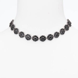 Collana girocollo choker cristalli neri
