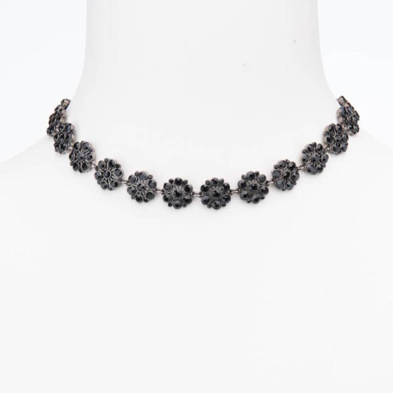 Collana girocollo choker cristalli neri