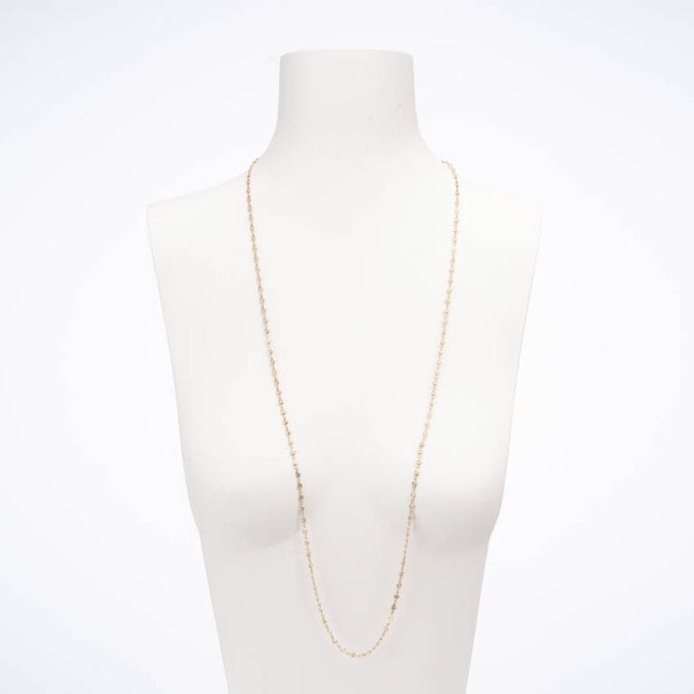 Collana lunga argento placcato oro zirconi giallo canary 1