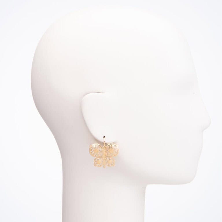 Orecchini monachella farfalla oro 2