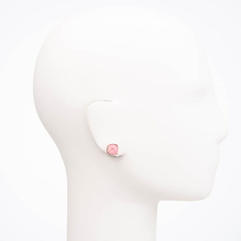 Orecchini perno lobo oro tormalina rosa 2