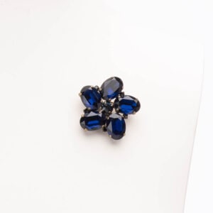 Spilla soggetto fiore cristallo blu scuro 1