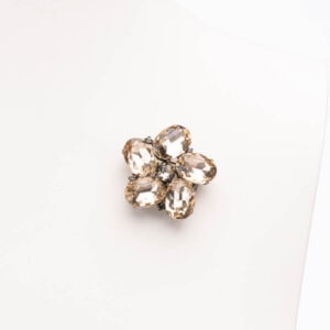 Spilla soggetto fiore cristallo champagne 2
