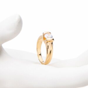 Anello argento placcato solitario 1