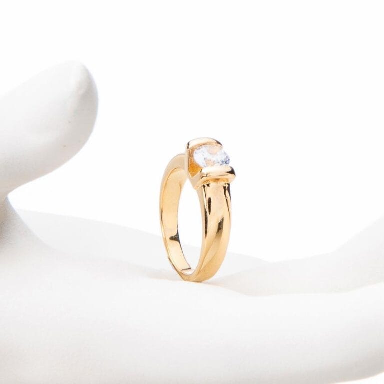 Anello argento placcato solitario 1