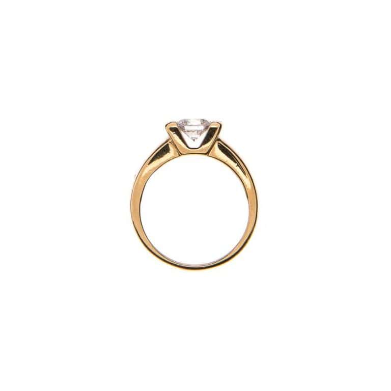 Anello argento placcato solitario 3