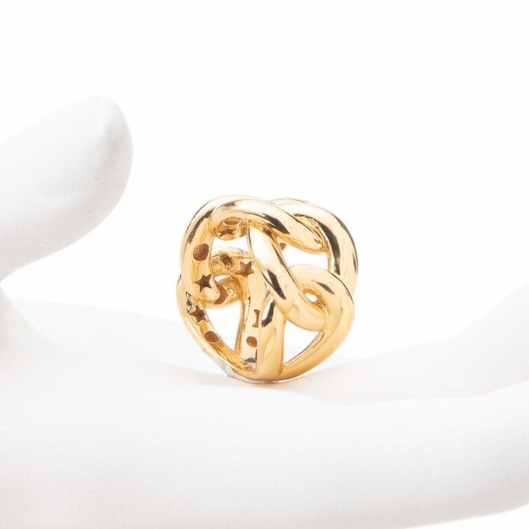 Anello catena rigida modello groumette argento dorato