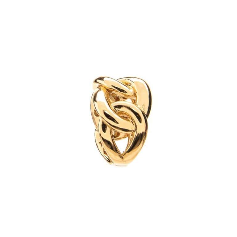 Anello catena rigida modello groumette argento dorato 2