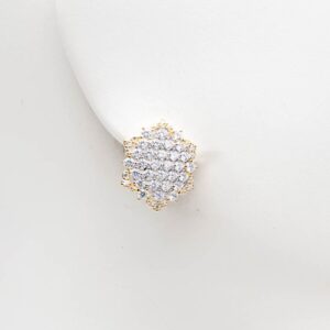Orecchini clip merletto oro argento zirconi 2