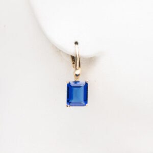 Orecchini monachella argento ciondolo zircone blu zaffiro 1