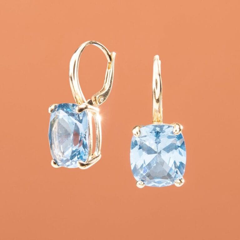 Orecchini monachella argento dorato pietra blu zaffiro light 2