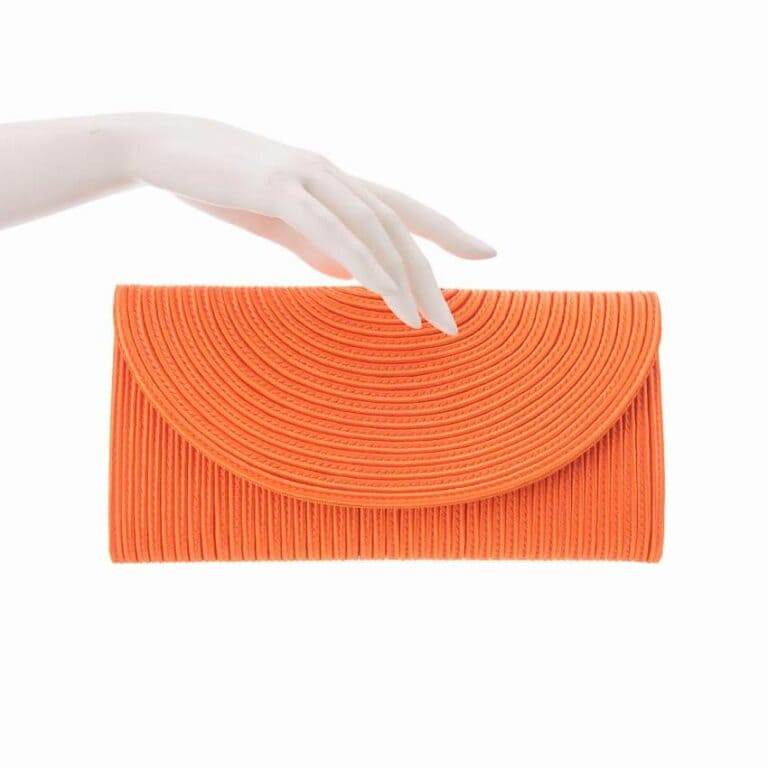 Pochette tessuto corda colore arancione salmone 2