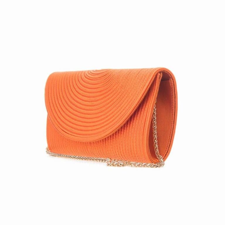 Pochette tessuto corda colore arancione salmone 3