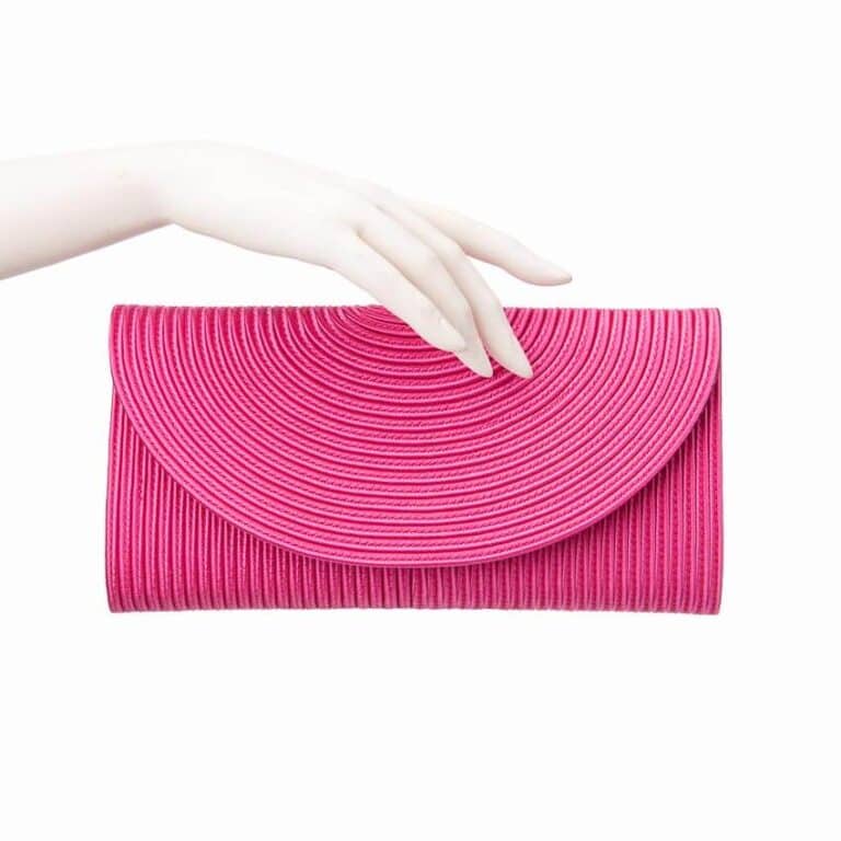 Pochette tessuto corda seta colore rosa fuxia 2