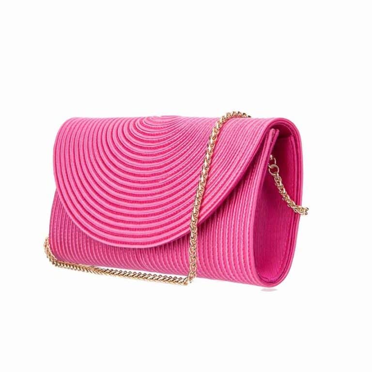Pochette tessuto corda seta colore rosa fuxia 3