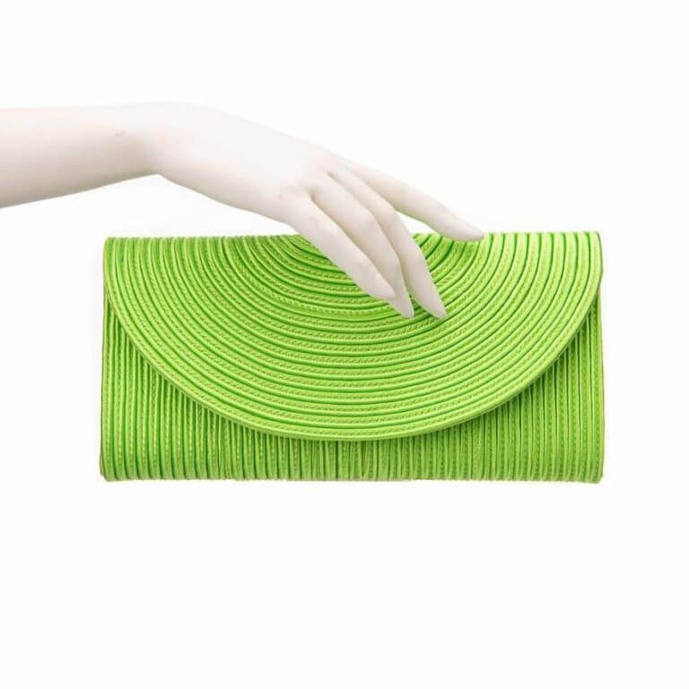 Pochette tessuto corda seta colore verde acido lime 2