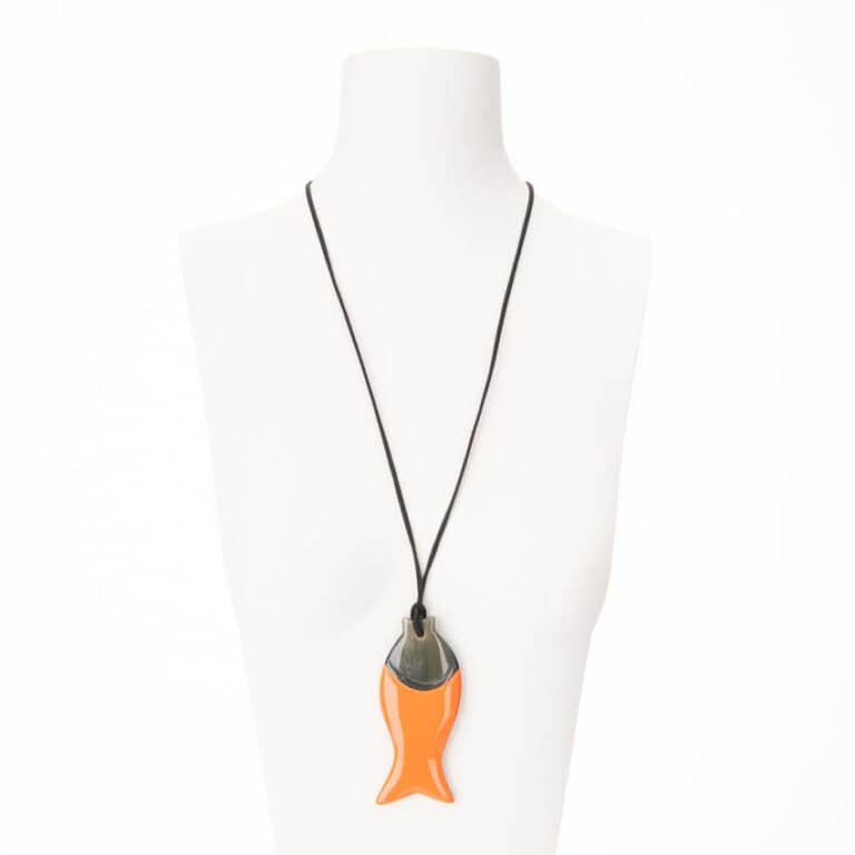 Collana con ciondolo pesce arancione