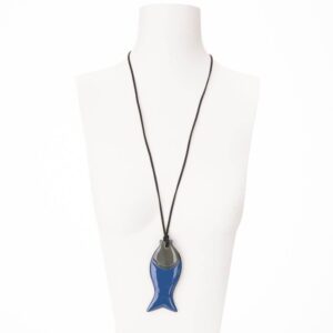 Collana con ciondolo pesce blu