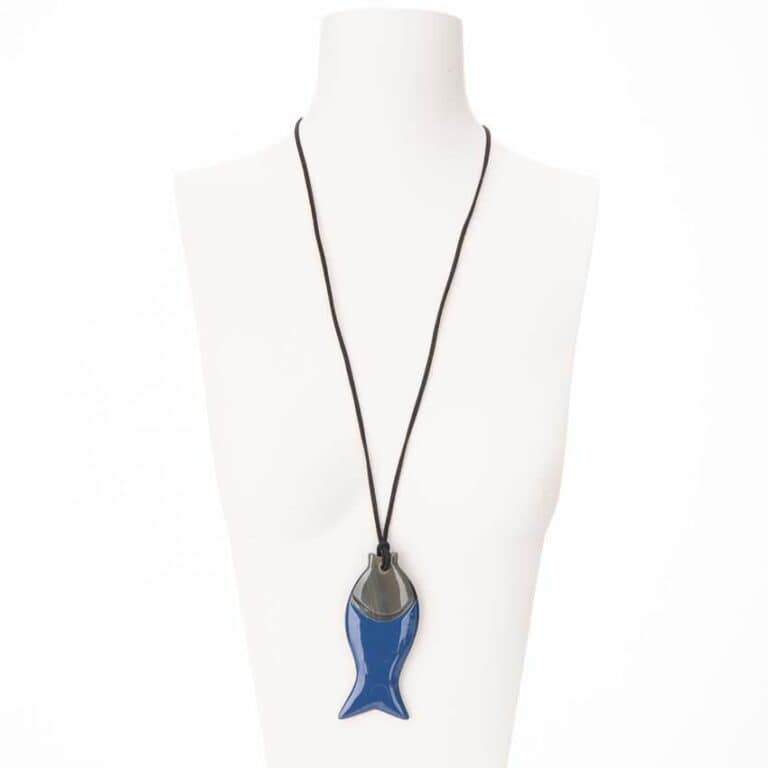 Collana con ciondolo pesce blu